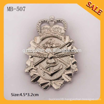 MB507 custom metal logo labels for handbag/metal logo embossed sticker tags